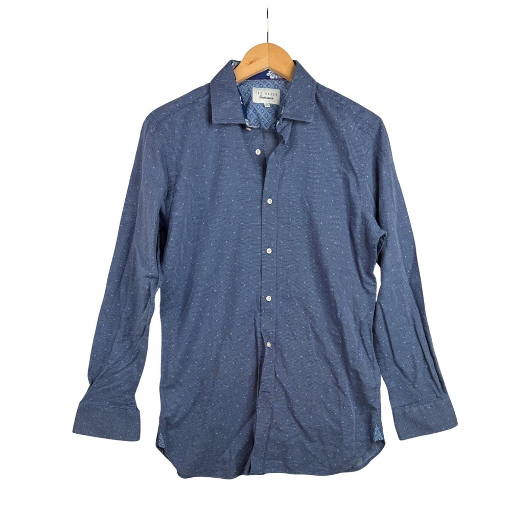 Ted Baker Endurance Long Sleeve Button Down shirt size 15.5 (32/33) Blue‎